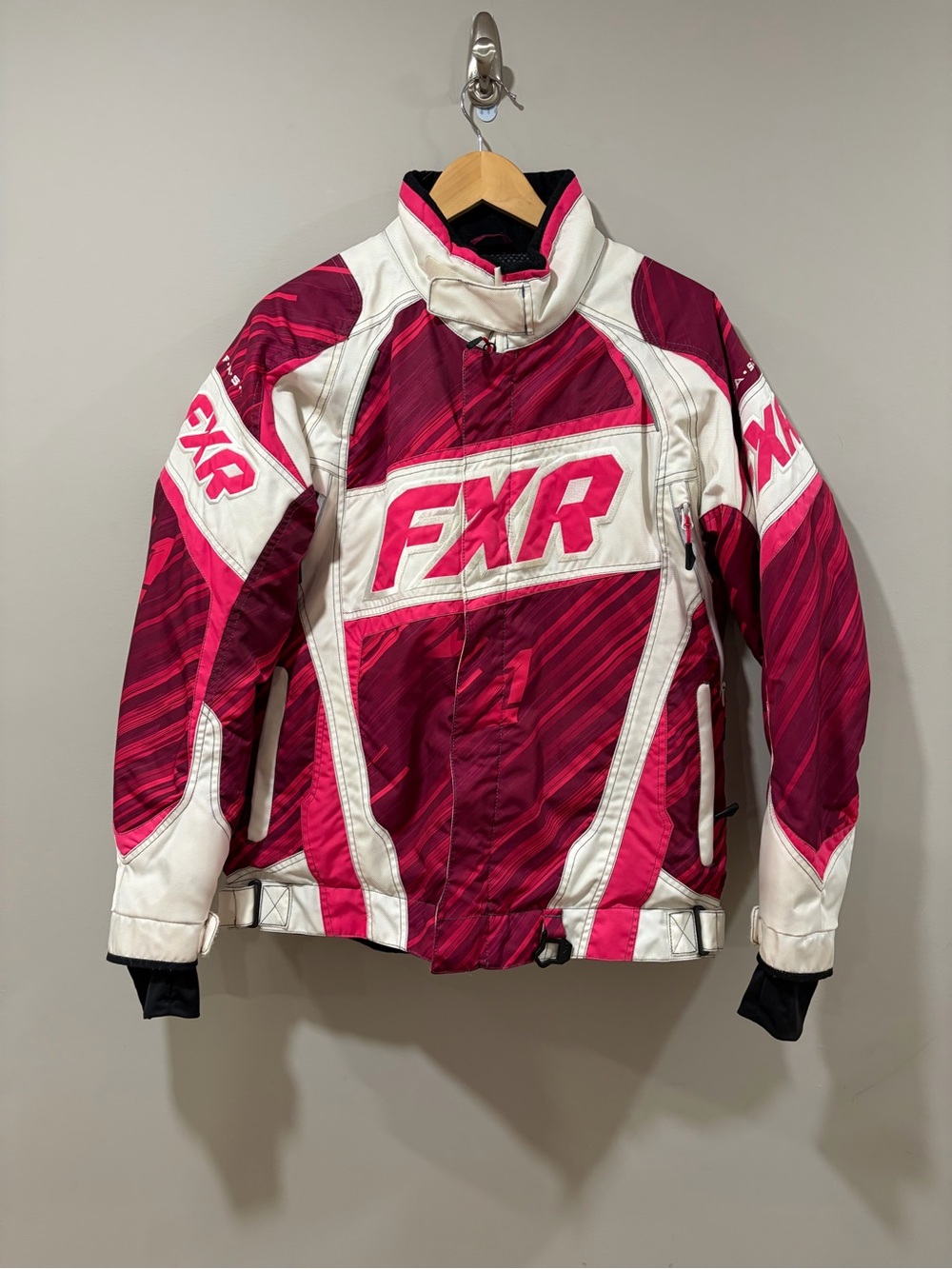 FXR Racing Women’s Snowmobile Jacket Pink White Size 8